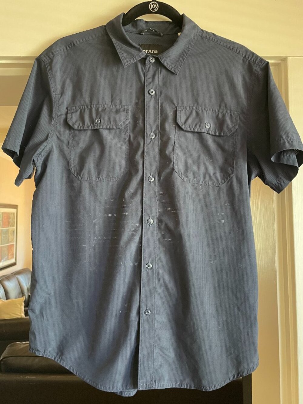 PrAna Cayman Casual Button Front Short Sleeve Shirt - M
